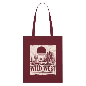 Wild West - Stanley/Stella Organic Tote Bag - burgundy - Front