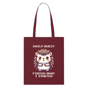 Daily Quest: Finish | ADHD Tasks - Stanley/Stella Organic Tote Bag - burgundy - Front