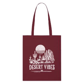 Desert Vibes - Stanley/Stella Organic Tote Bag - burgundy - Front