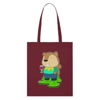 Vin rouge écureuil - Tote bag bio Stanley/Stella - bordeaux - Devant