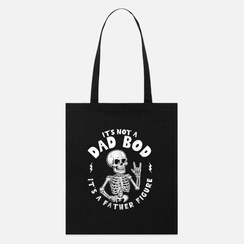 Humorous Skeleton Dad Joke Design Dad Bod - Stanley/Stella Organic Tote Bag - black