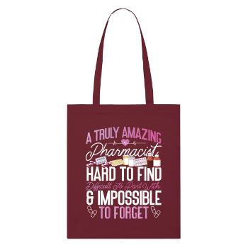 Pharmacy Tech Technician - Stanley/Stella Organic Tote Bag - burgundy - Front