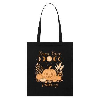 Halloween Kürbis – Trust Your Journey - Stanley/Stella Bio-Stoffbeutel - Schwarz - Vorne