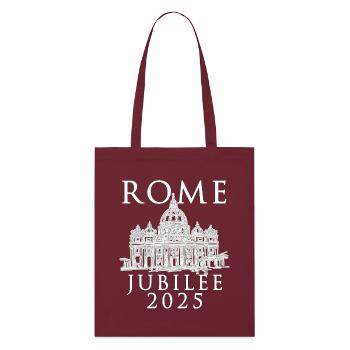 Rome 2025 Jubilé et Vatican Saint-Pierre v4 - Tote bag bio Stanley/Stella - bordeaux - Devant