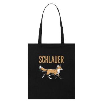 Schlauer Fuchs – Ironisch & Clever - Stanley/Stella Bio-Stoffbeutel - Schwarz - Vorne