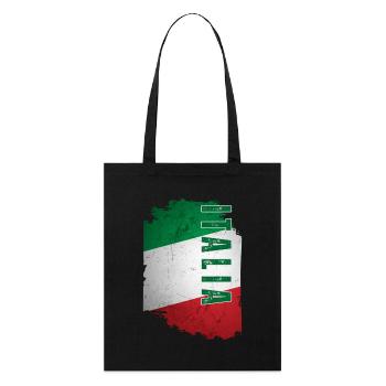Flagge Italiens, Vintage-Grunge - Stanley/Stella Bio-Stoffbeutel - Schwarz - Vorne