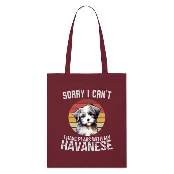 Désolé, je ne peux pas concevoir de chien havanais - Tote bag bio Stanley/Stella - bordeaux - Devant