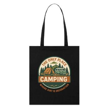 Funny Camping Camper Van Adventure Design - Stanley/Stella Organic Tote Bag - black - Front