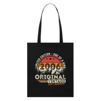 20 ans 2006 Vintage Rétro Anniversaire - Tote bag bio Stanley/Stella - noir - Devant