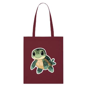 Schildkröte - Stanley/Stella Bio-Stoffbeutel - Burgunderrot - Vorne