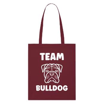 Team Bulldogge Hund Illustration - Stanley/Stella Bio-Stoffbeutel - Burgunderrot - Vorne