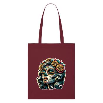 La Catrina - Stanley/Stella Bio-Stoffbeutel - Burgunderrot - Vorne