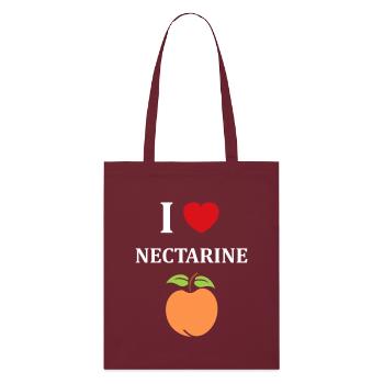 Nektarine und Nektarine Love T-Shirt Design - Stanley/Stella Bio-Stoffbeutel - Burgunderrot - Vorne