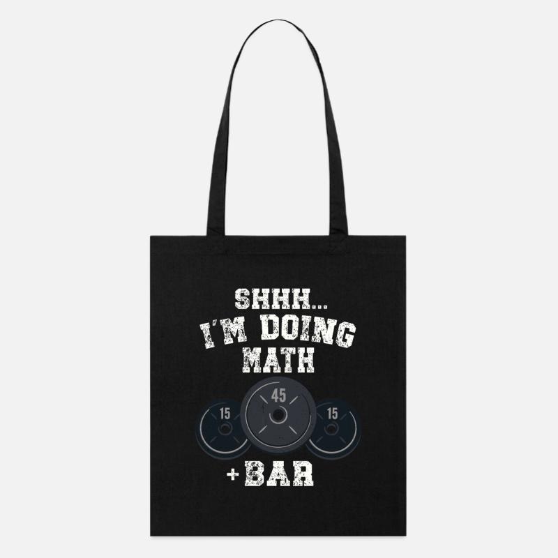 Shhh I'm Doing Math Weight Bar Lifting Workout - Stanley/Stella Organic Tote Bag - black