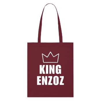 Enzoz Name mit Buchstabe E - Königskrone Shirt - Stanley/Stella Bio-Stoffbeutel - Burgunderrot - Vorne