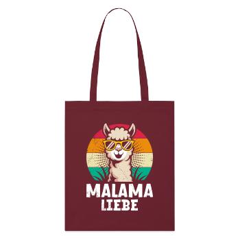 Bald Mama MALAMA LIEBE Retro Lustiges - Stanley/Stella Bio-Stoffbeutel - Burgunderrot - Vorne