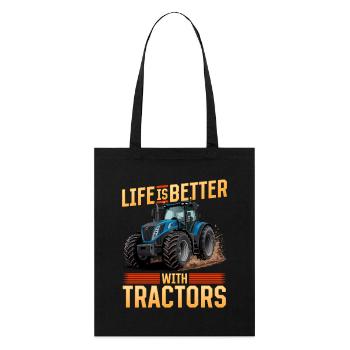 Tracteur Enfants Ferme Mode de vie - Tote bag bio Stanley/Stella - noir - Devant