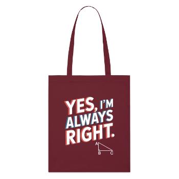 Citation Humoristique Sur le Droit - Tote bag bio Stanley/Stella - bordeaux - Devant