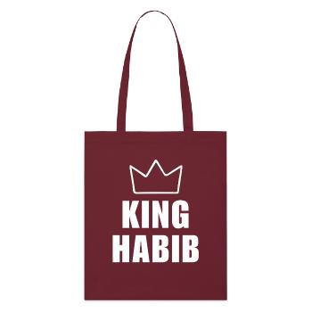 Habib Name mit Buchstabe H - Königskronen-Shirt - Stanley/Stella Bio-Stoffbeutel - Burgunderrot - Vorne