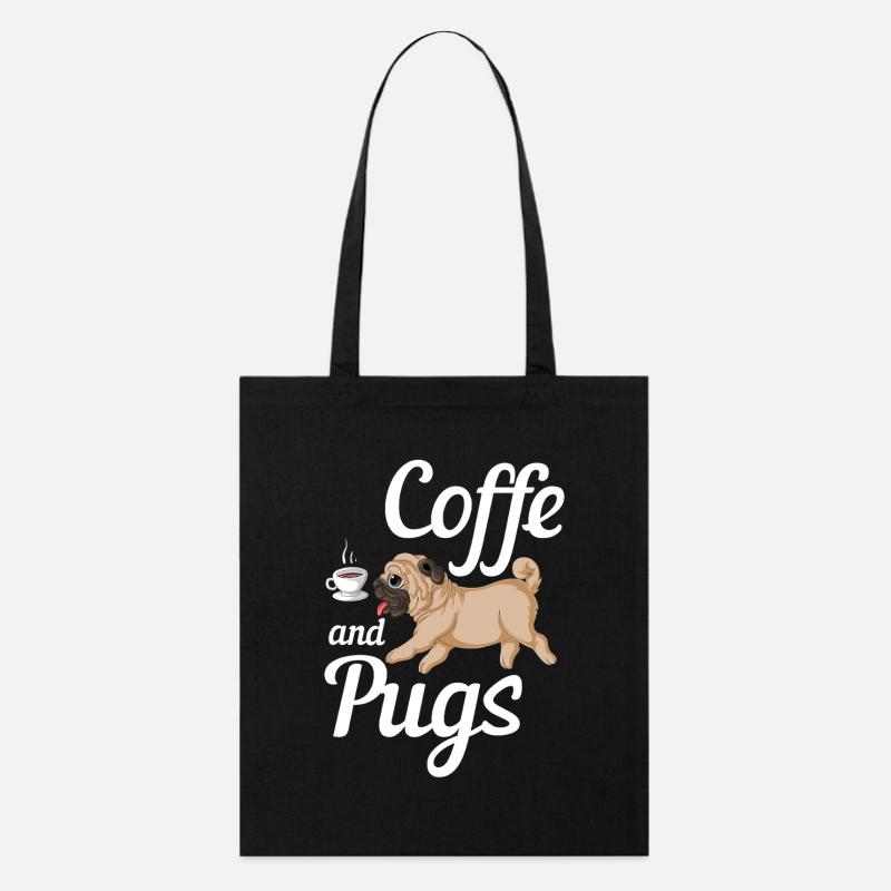 Kaffee und Möpse Tee - Stanley/Stella Bio-Stoffbeutel - Schwarz