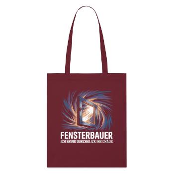 Fensterbauer Chaos Motiv - Stanley/Stella Bio-Stoffbeutel - Burgunderrot - Vorne