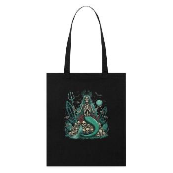 Occult Sea Mage with Skull - Stanley/Stella Organic Tote Bag - black - Front
