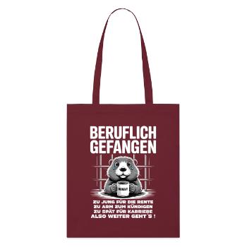 Office & Job Colleagues Workers Fun Work - Stanley/Stella Organic Tote Bag - burgundy - Front