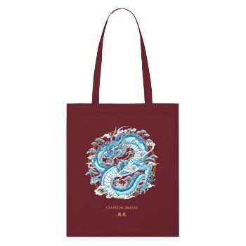 Celestial Breeze Himmlischer Winddrache - Stanley/Stella Bio-Stoffbeutel - Burgunderrot - Vorne