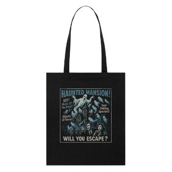 Haunted Mansion Movie Poster Vintage Halloween - Stanley/Stella Organic Tote Bag - black - Front