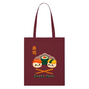Kawaii Sushi Club Japan Design - Stanley/Stella Organic Tote Bag - burgundy - Front