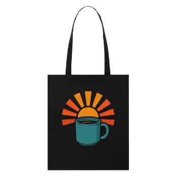 Kaffee Sonnenaufgang Morgen Kaffee Liebhaber Kunst - Stanley/Stella Bio-Stoffbeutel - Schwarz - Vorne