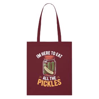 Concombres ici pour manger tous les cornichons - Tote bag bio Stanley/Stella - bordeaux - Devant