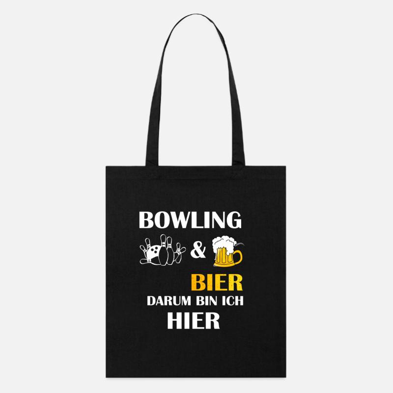 BOWLING ET BIÈRE C’EST POURQUOI JE SUIS ICI Bowler Saying - Tote bag bio Stanley/Stella - noir
