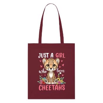Juste une fille amoureuse des guépards - Tote bag bio Stanley/Stella - bordeaux - Devant