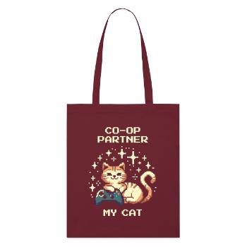 Partenaire coopératif : My Cat | Coop sur canapé - Tote bag bio Stanley/Stella - bordeaux - Devant