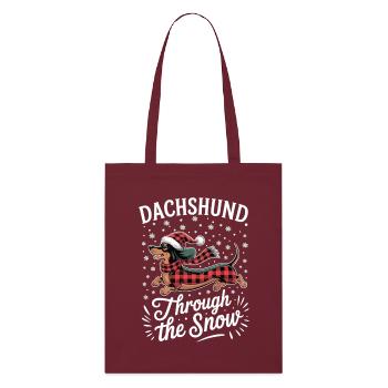 Noël avec chemise teckel - Tote bag bio Stanley/Stella - bordeaux - Devant