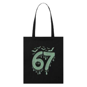 Bave verte : 67 avec les chauves-souris - Tote bag bio Stanley/Stella - noir - Devant