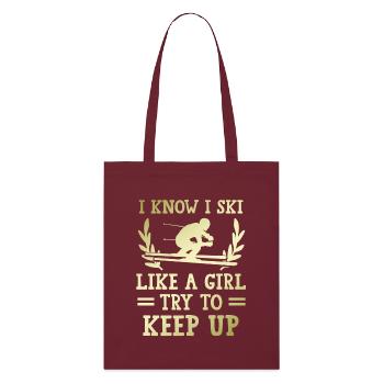 Skiez comme une fille - Tote bag bio Stanley/Stella - bordeaux - Devant