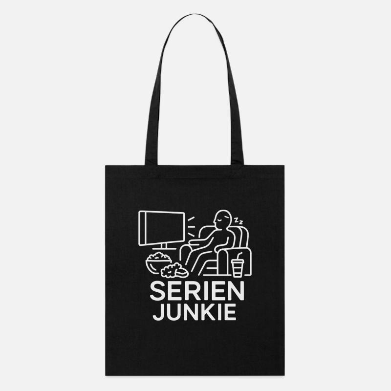 Serien Junkie auf der Couch - Stanley/Stella Bio-Stoffbeutel - Schwarz
