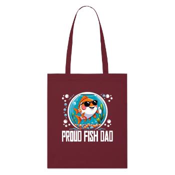 Fischzüchter Aquarianer Fischzucht Proud Fish Dad - Stanley/Stella Bio-Stoffbeutel - Burgunderrot - Vorne