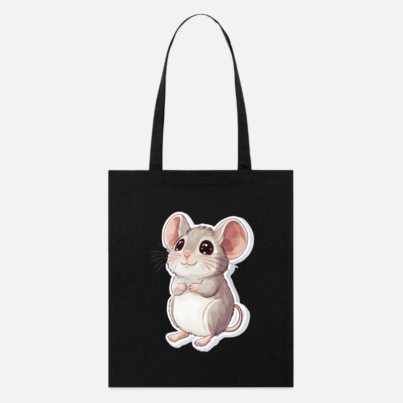 Maus - Stanley/Stella Bio-Stoffbeutel - Schwarz
