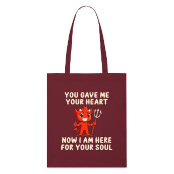 Devilish love message - Stanley/Stella Organic Tote Bag - burgundy - Front