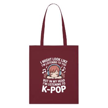 K-Pop Drôle Corée Musique Anime - Tote bag bio Stanley/Stella - bordeaux - Devant
