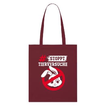 Animal protection STOP ANIMAL TESTING AGAINST TESTING - Stanley/Stella Organic Tote Bag - burgundy - Front