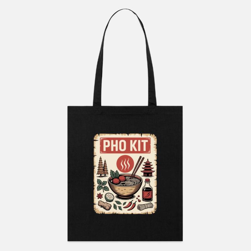 PHO KIT Soupe vietnamienne aux nouilles pho - Tote bag bio Stanley/Stella - noir