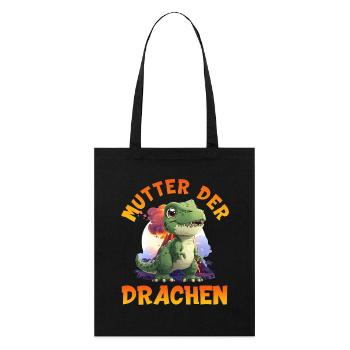 Werdende Mütter MUTTER DER DRACHEN Lustig - Stanley/Stella Bio-Stoffbeutel - Schwarz - Vorne