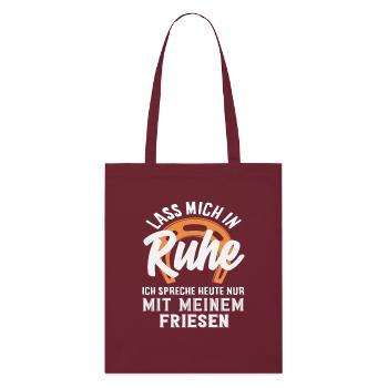 Dicton frison Repos Cheval Fille Équitation Poney Fans - Tote bag bio Stanley/Stella - bordeaux - Devant