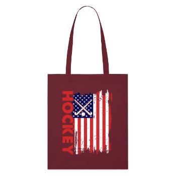 Eishockey Hockey Eishockeyspieler Geschenk  - Stanley/Stella Organic Tote Bag - burgundy - Front