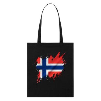 Norwegische Flagge, zerrissen Stil - Stanley/Stella Bio-Stoffbeutel - Schwarz - Vorne