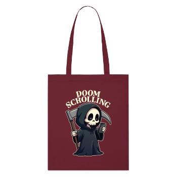 Doom Scrolling - Stanley/Stella Organic Tote Bag - burgundy - Front